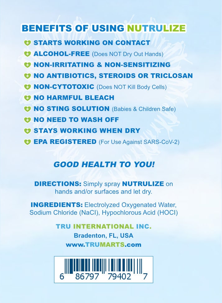 NUTRULIZE Back Label NUTRULIZE Back Label